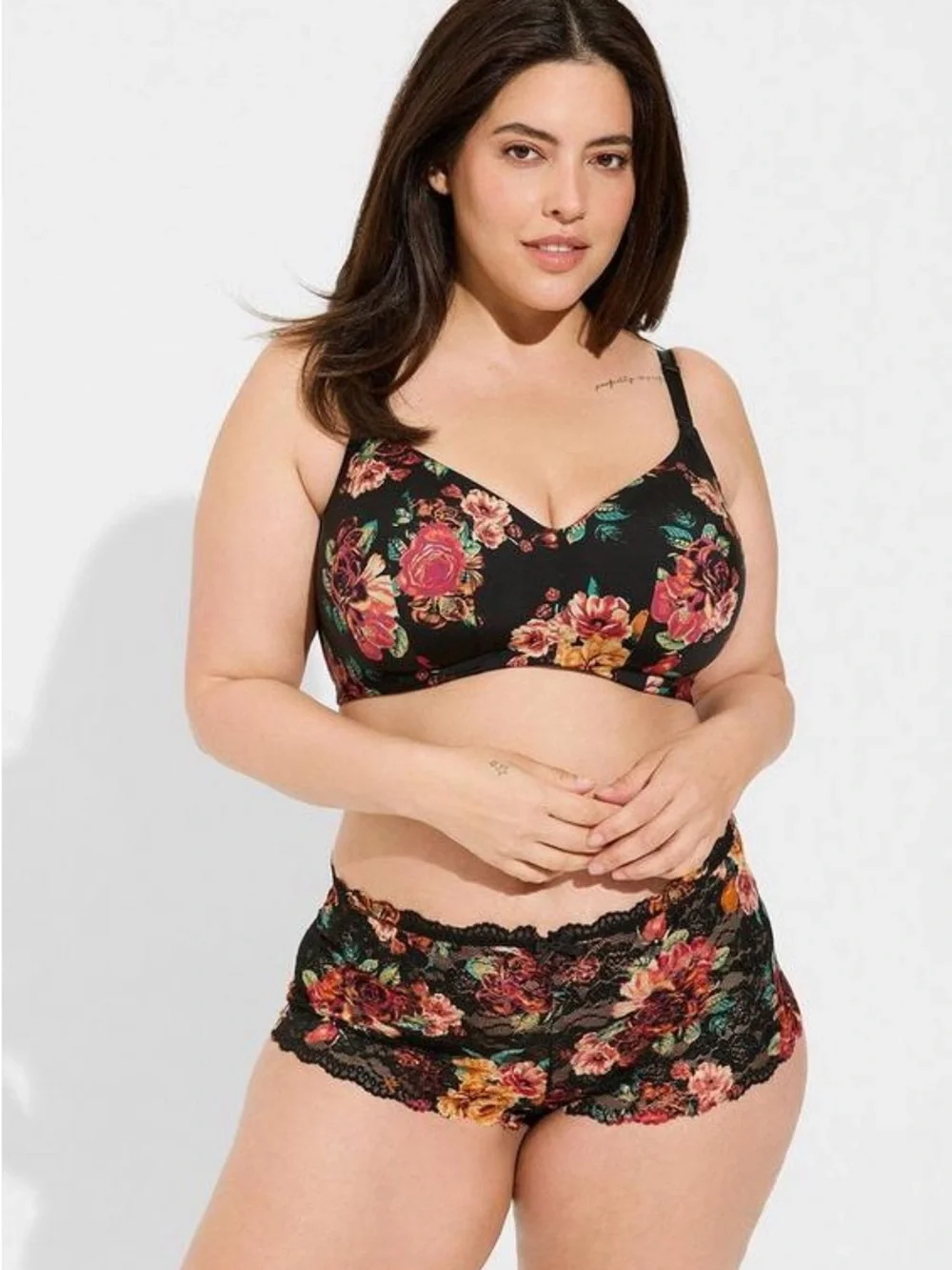 Torrid 360° Back Smoothing Wire-Free Lightly Lined Floral Bra 40DDD